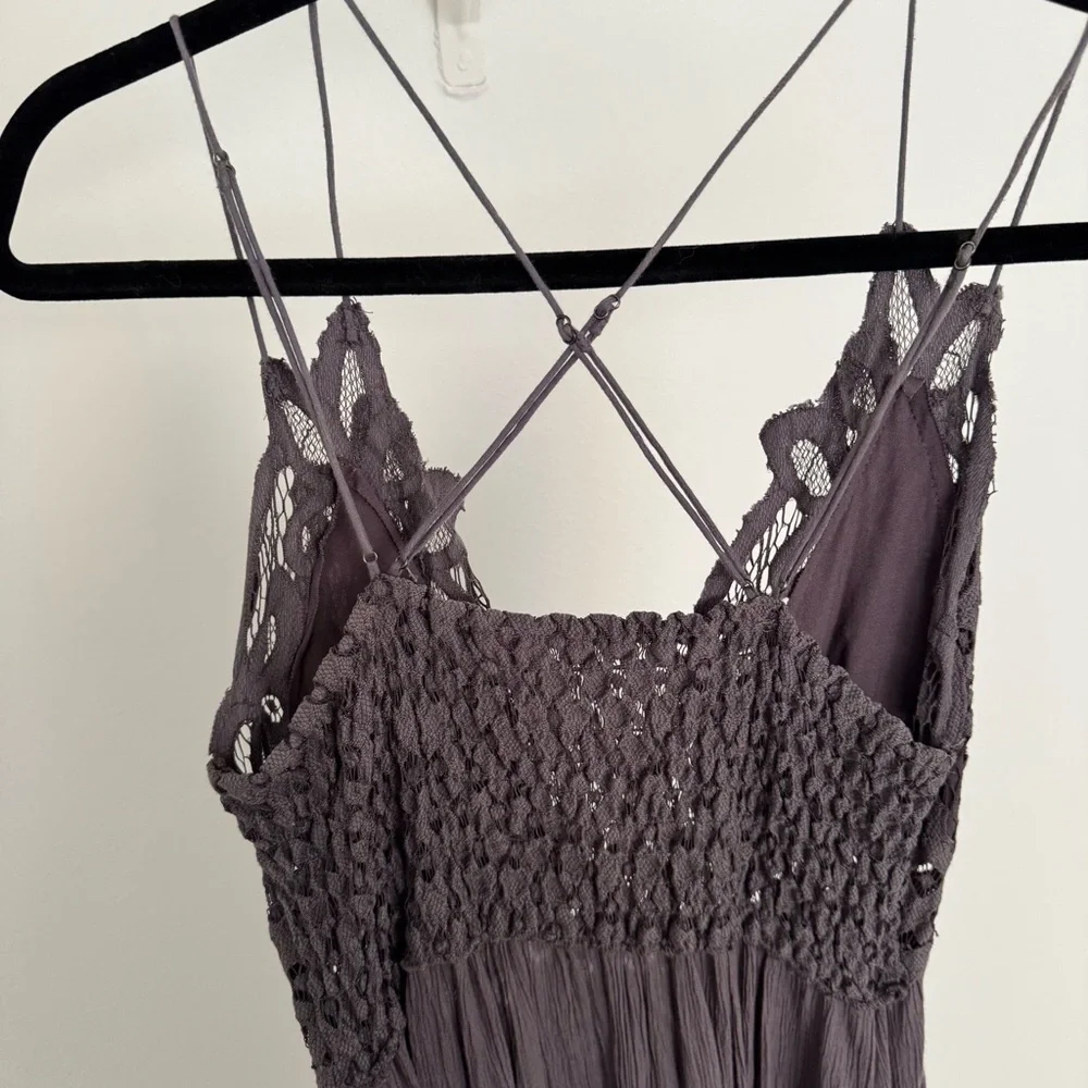 Free People soft Lace Crinkle Dusty Purple Dress Medium - Picture 6 of 7